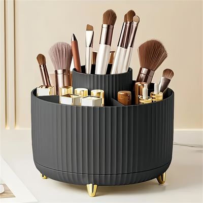 360° Rotating Makeup Organizer - 1pc Plastic Cosmetic