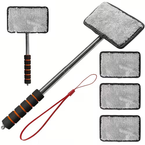 4pcs Car Glass Brush And Replacement Cloth
