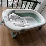 Large Foldable Baby Bathtub with Seat Cushion Set