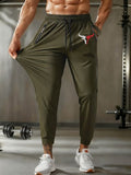 Lightning Bull Head Men's Elastic Sports Long Pants