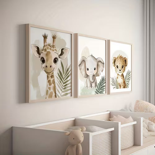 3 Safari Animal Prints Set