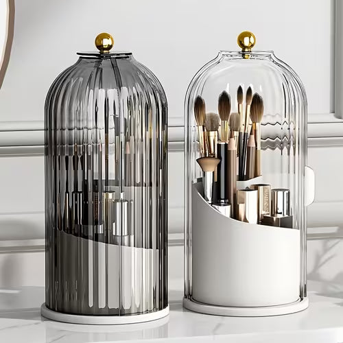 Luxurious Makeup Organizer | Vertical Striped Glass