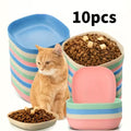 10 pcs Plastic Cat Bowls Set