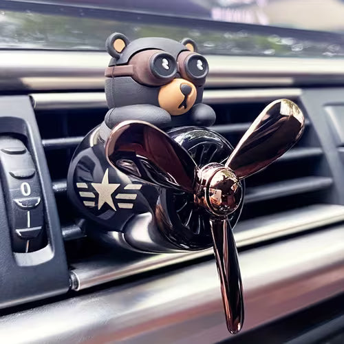 Adorable Black Bear Pilot Car Air Freshener