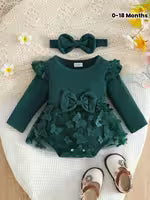 Long-Sleeved Butterfly-Shaped Mesh Triangle Dress with