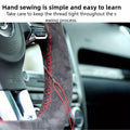1pc Hand-sewn Car Steering Wheel Cover (with 2 Sewing