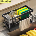 5pcs/set Plastic Multi Functional Kitchen Shelves