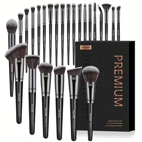 MAANGE 25pcs Makeup Brush Set with a Paper Box