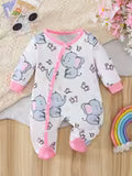 Girls' Casual Cute Cartoon Elephant and Butterfly