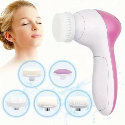 6pcs Electric Face Washer Cleaning Massage Makeup