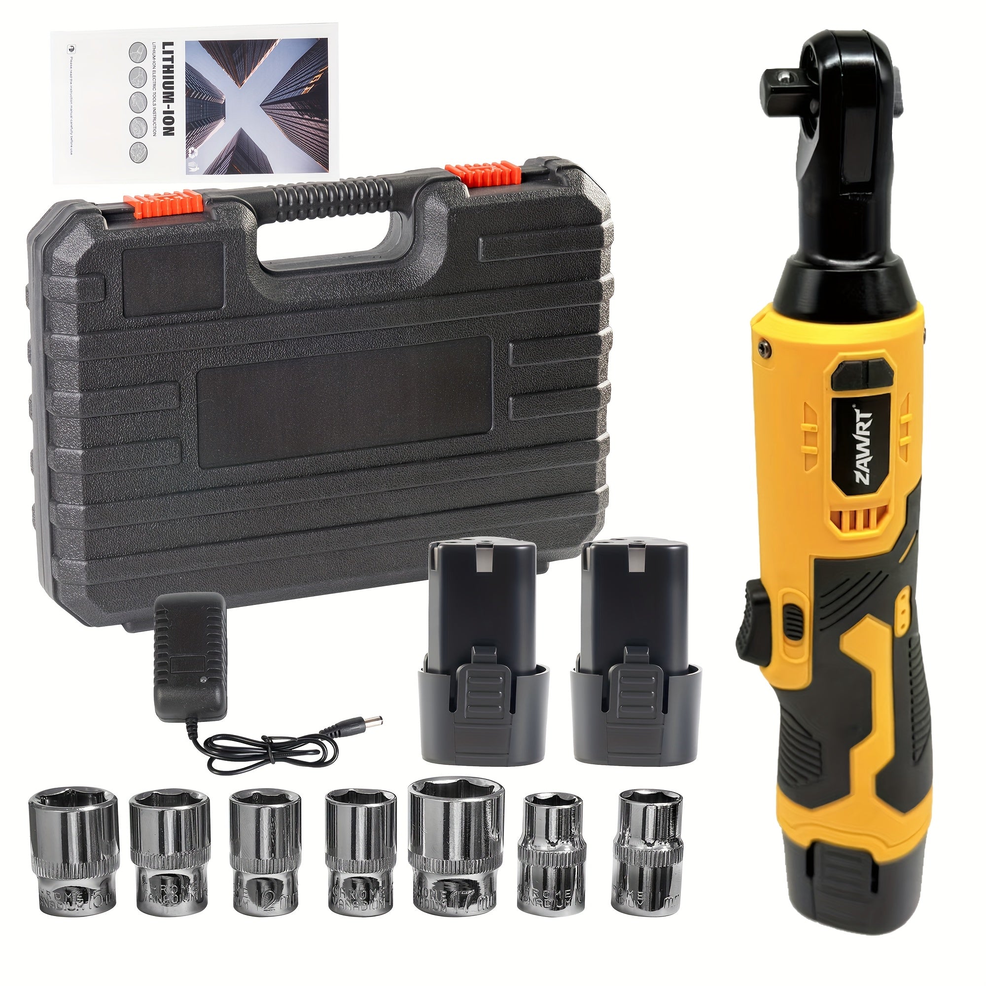 12V Cordless Electric Ratchet Wrench Set