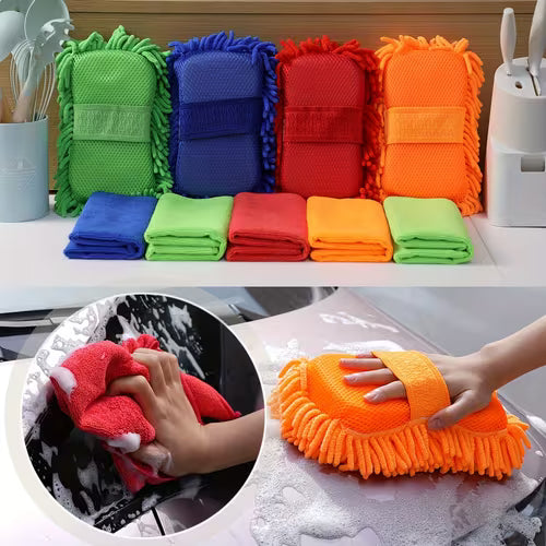 Super Absorbent Microfiber Car Wash Sponge And Towel