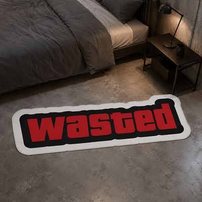 1pc American Black White Red Wasted Letter Runner Rug