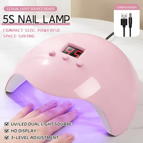 1pc 12 Lamp Beads Pink Nail Lamp Nail