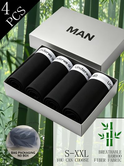 4pcs Men's Casual Flat Underwear
