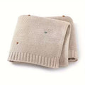 Pure Cotton Soft Hand-Crocheted Pom-Pom Baby Blanket