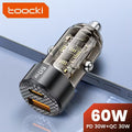 Toocki 60W Car Charger USB A+ Type C PD Fast Charing