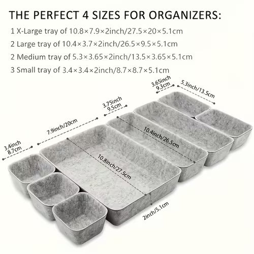 Felt Storage Box Set 8pcs/Organizing Drawers
