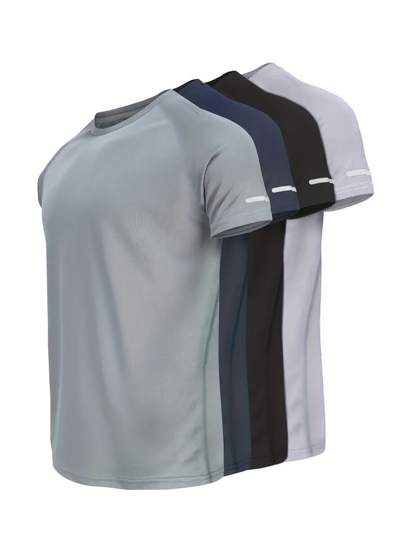 4pcs Men's Athletic T-Shirts - Moisture-Wicking