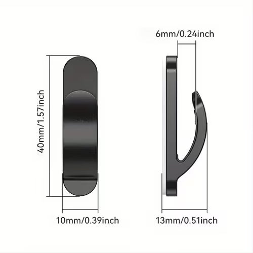 Multiple Black Self- Adhesive Car Hooks- Convenient