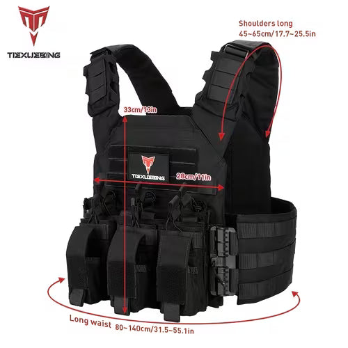 TIEXUEBING 500D Nylon Tactical Molle Vest with Triple