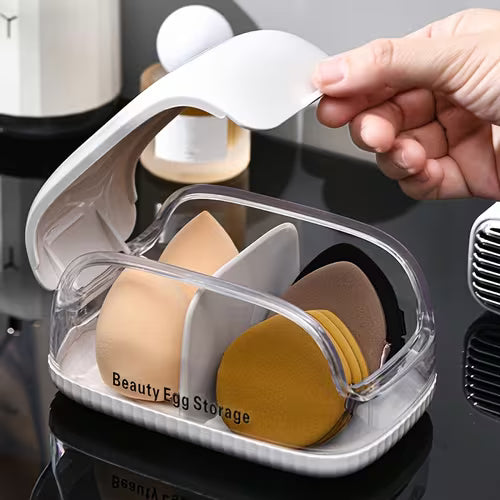 1 Pack Portable Dust-Proof Beauty Sponge Storage Box