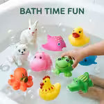 Baby Soft Rubber Animal Water Play Toy Set