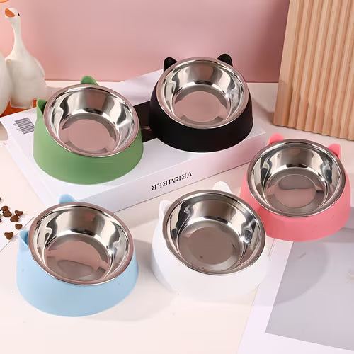 1pc Small Pet Stainless Steel Feeding Bowl