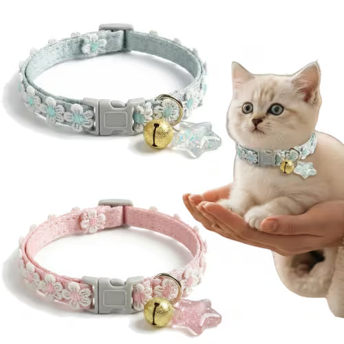 1 Pce Adjustable Pet Collar with Star Ornaments and
