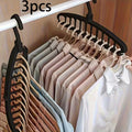 Three Black Plastic Hangers with a Multi-Hook Design