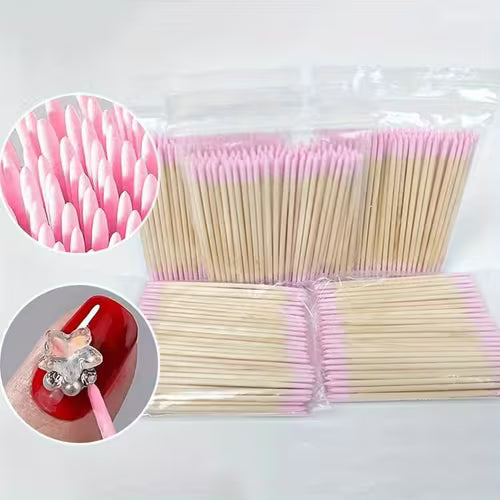 100-500pcs Professional Double Head Nails Art Wood