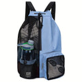 Adjustable Strap Mesh Backpack - Black & Green