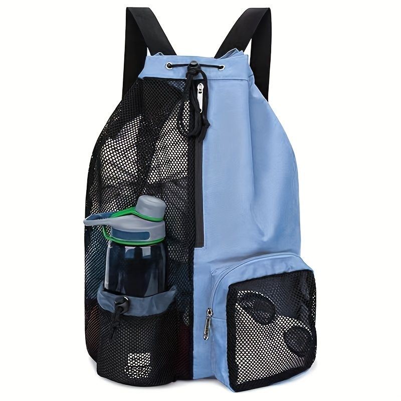 Adjustable Strap Mesh Backpack - Black & Green