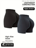 Seamless Solid Color Basic Cycling Shorts