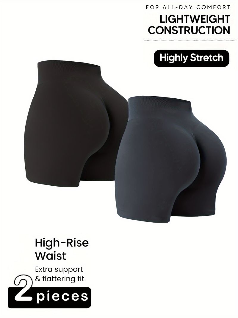 Seamless Solid Color Basic Cycling Shorts