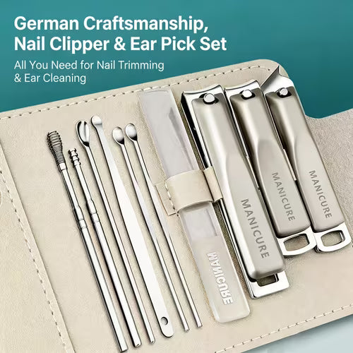 10pcs Set Manicure & Pedicure Kit - Stainless Steel