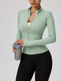Brushed Fitness Zip-Up Jacket Women's Tight Quick-Dry
