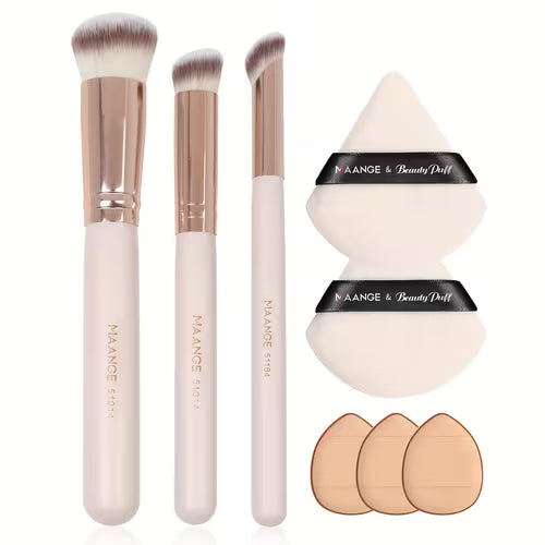 3pcs Foundation Brush Makeup Brush Set + 2 Triangular
