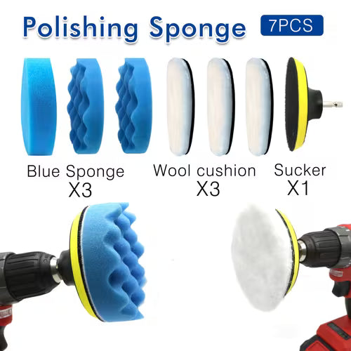Car polishing and polishing sponge pad kit wool cap pad