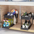 2-Tier Sliding Drawer Organizer Rack - Heavy-Duty