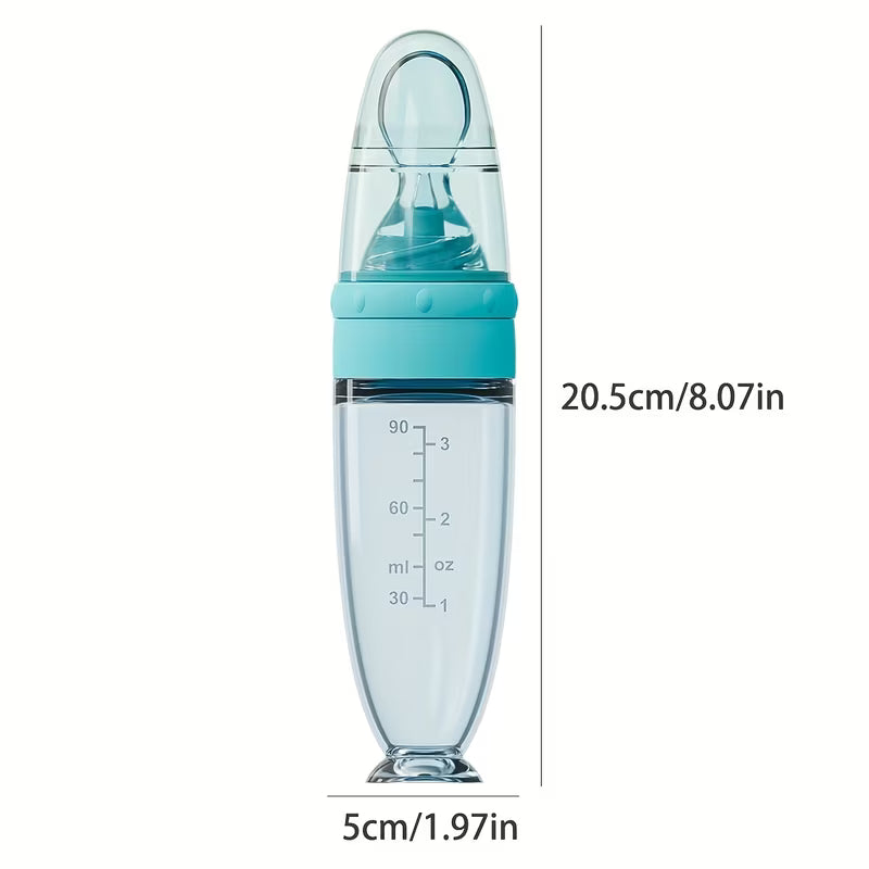 90ml Transparent Silicone Baby Food Bottle With