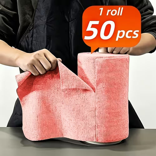 50pcs/1Roll of Multi-Color Reusable Microfiber Towel