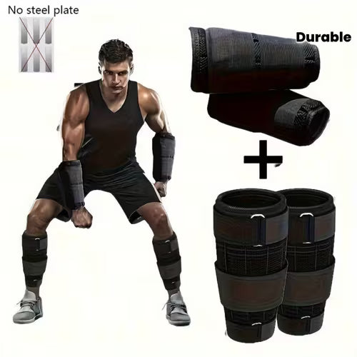 Four Adjustable Leg Weights And Hand Weights