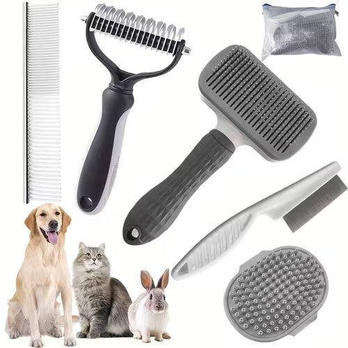 6pcs Stainless Steel Pet Grooming Kit: Dog & Cat