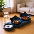 3-in-1 Pet Double Bowl Feeder with Water Dispenser