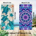 2pcs Set (Five Turtles+Purple) Sandproof Microfiber