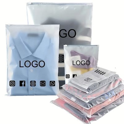 Ultra-Thick Frosted Apparel Zipper Pouches with Custom
