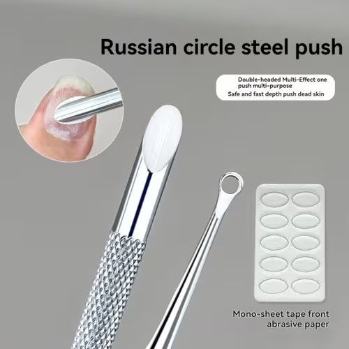 Russian-Style Double-Headed Cuticle Remover Tool