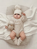 2pcs Newborn Embroidered Romper + Hat