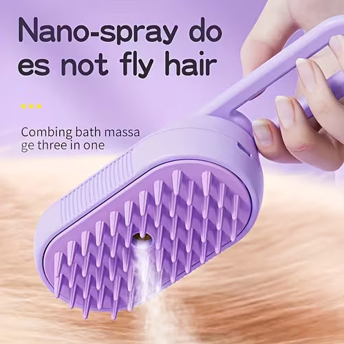 3-In-1 Steaming Pet Brush - USB Rechargeable